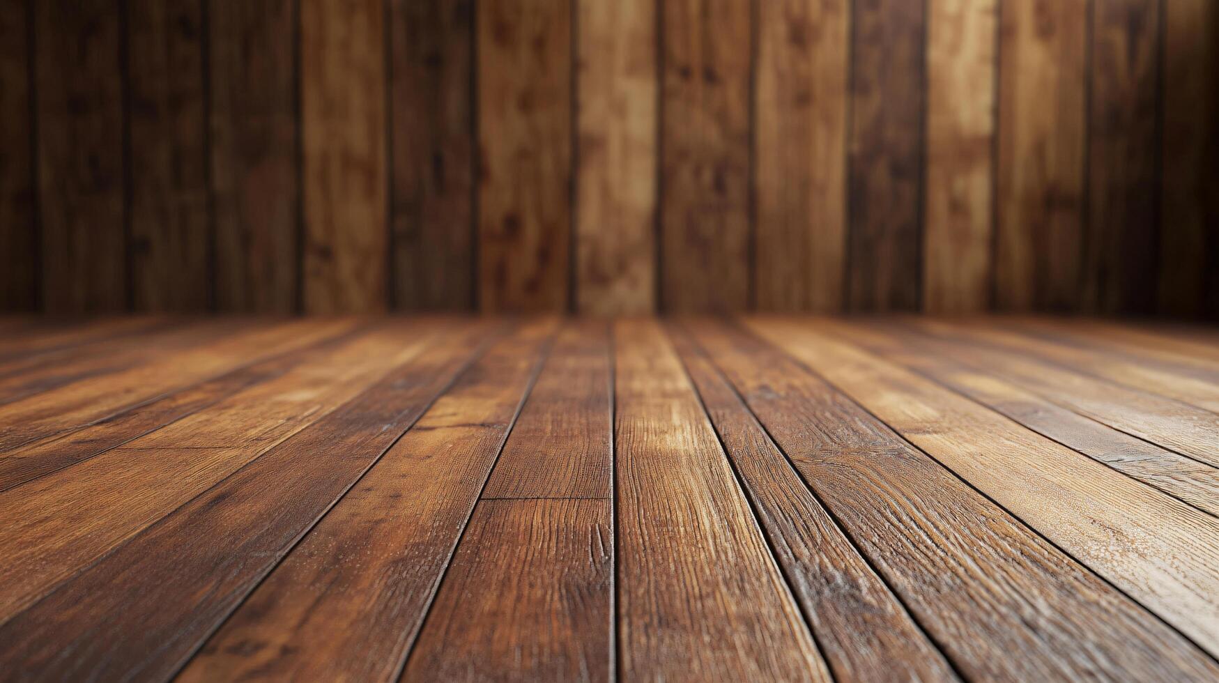 A wooden floor with a lot of space and no furniture photo