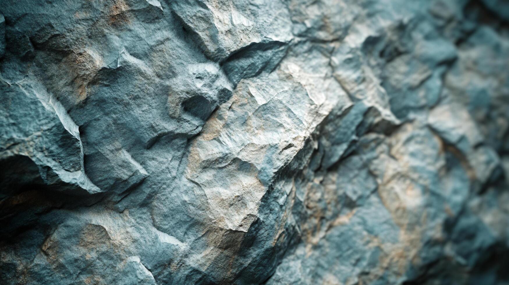 A close up of a rock with a blue and white color scheme photo