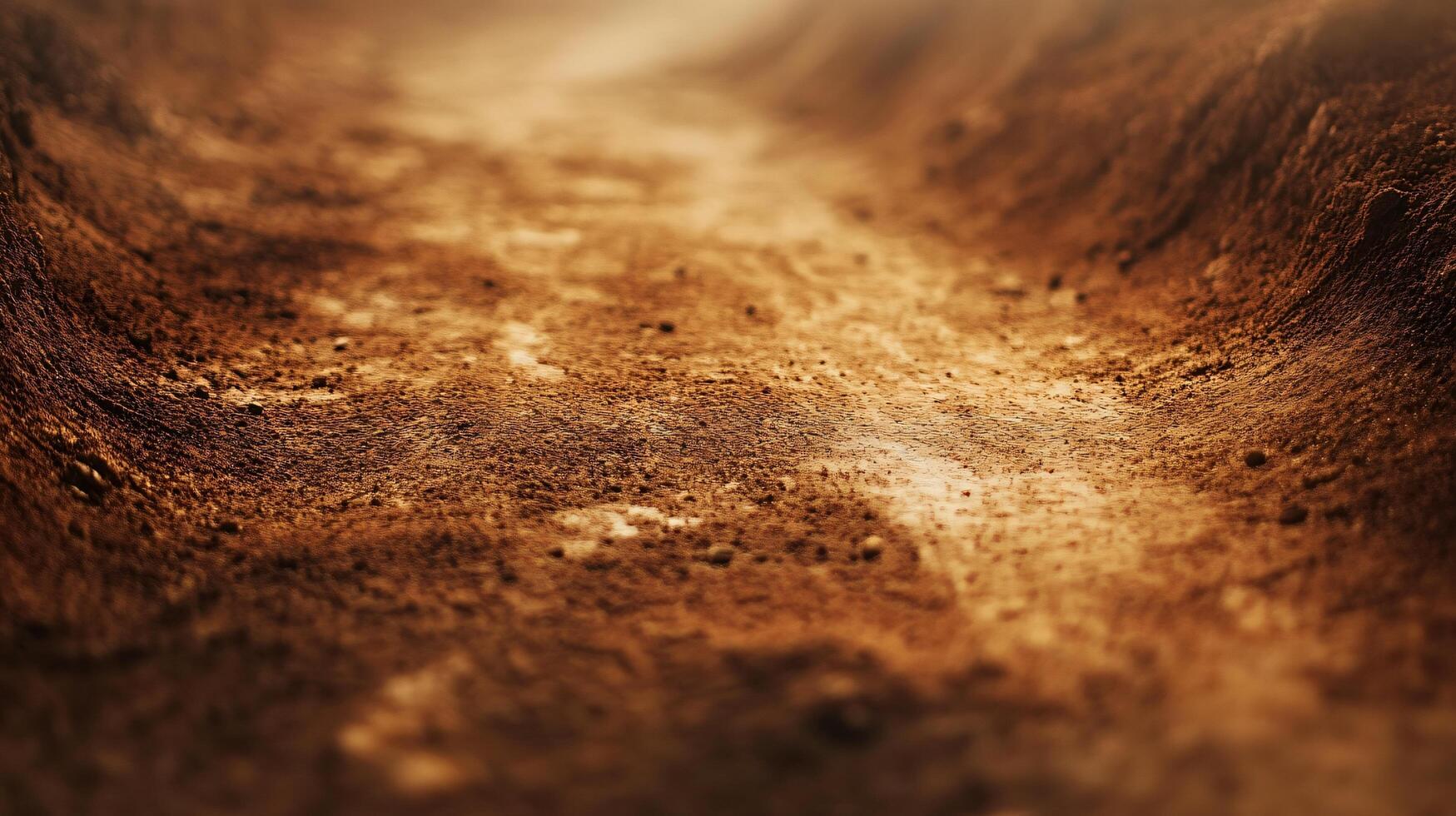 A close up of a dirt road with a lot of dirt and rocks photo