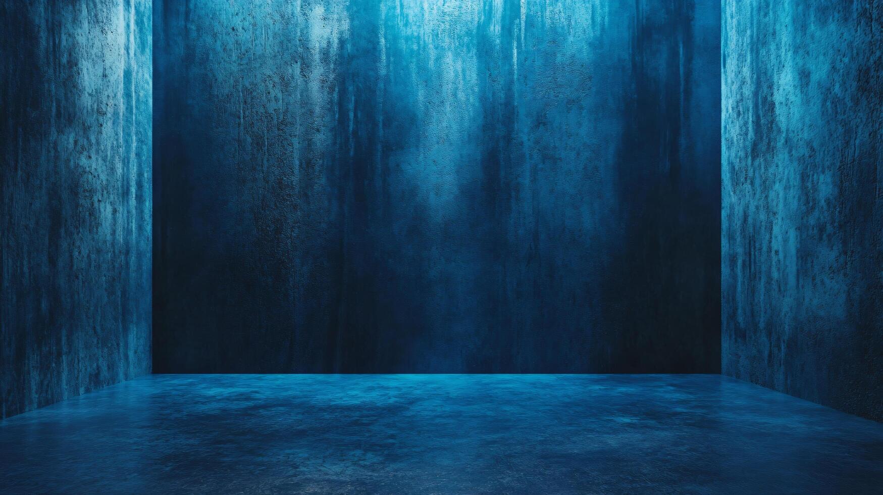 A blue room with a wall that is covered in a pattern of dots photo