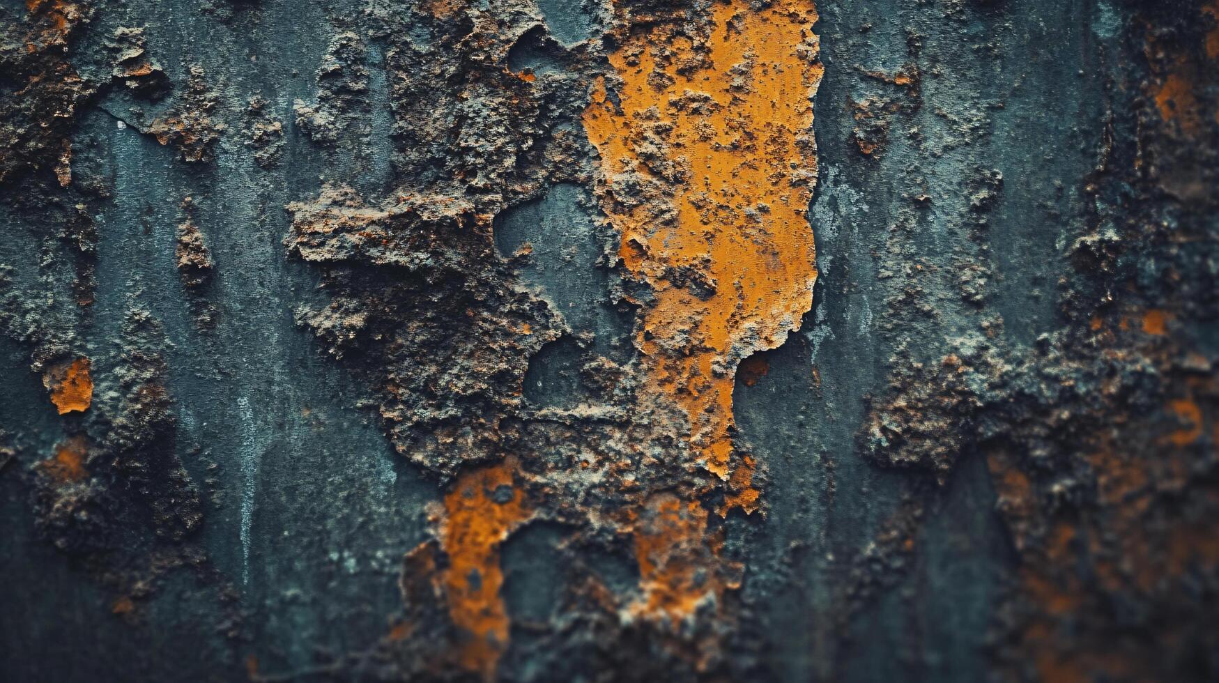 The image is of a wall with a lot of rust and paint peeling off photo