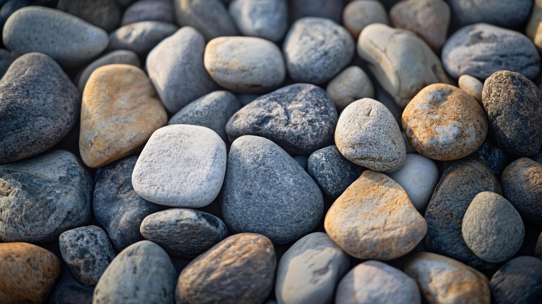 A pile of rocks with a mix of colors and sizes photo