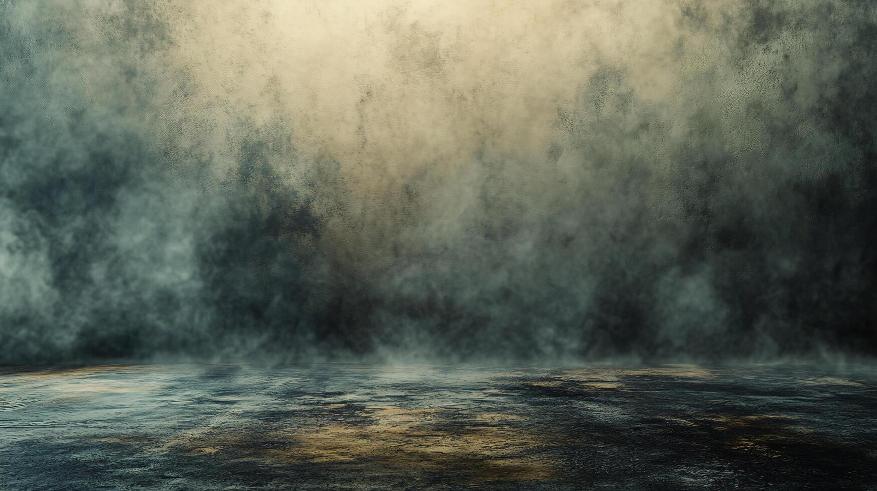 A blurry, smoky, and dark background with a few specks of light photo