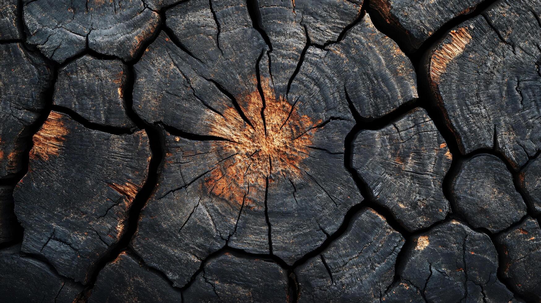 A close up of a tree stump with a hole in the middle photo