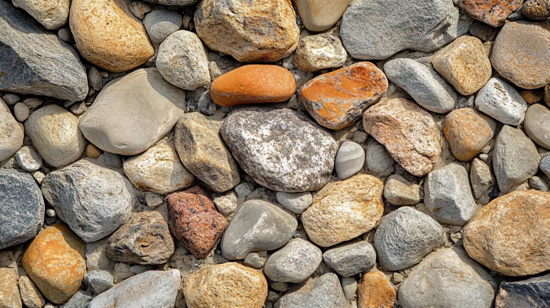 A pile of rocks with some of them being brown and some of them being gray photo