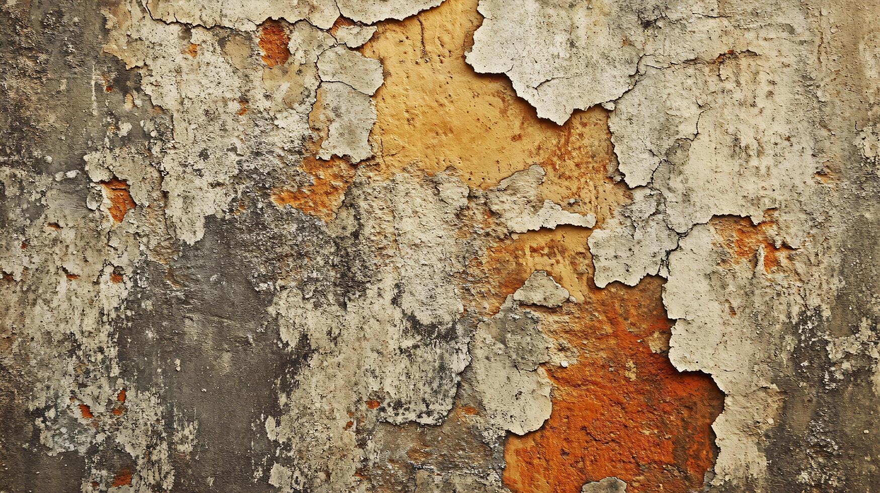 A wall with peeling paint and a crack in it photo