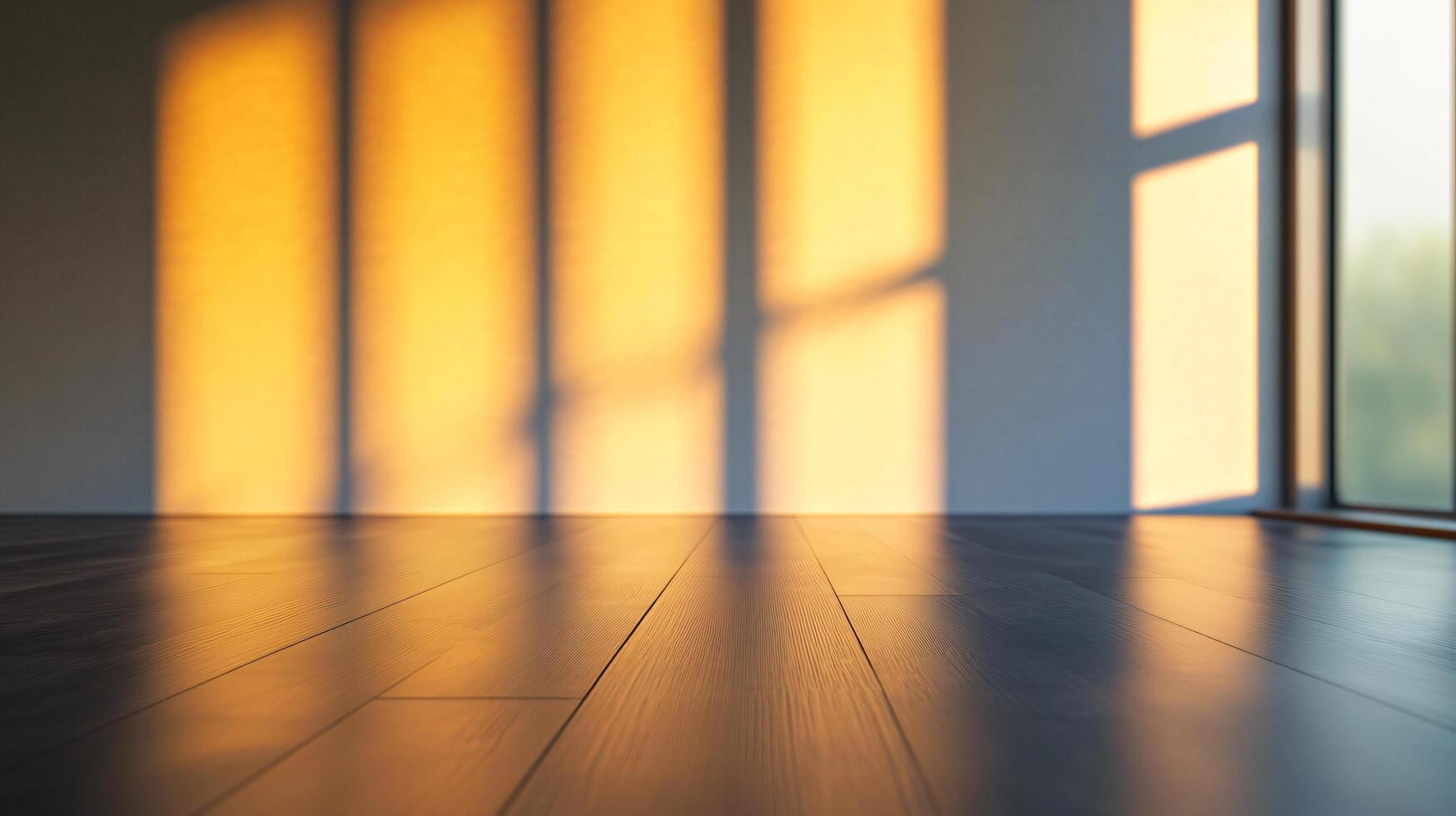 A room with a window and a wooden floor photo