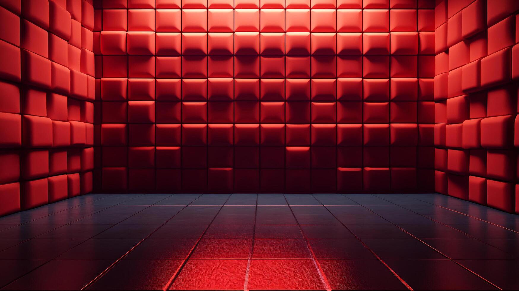 A red room with red walls and red blocks photo