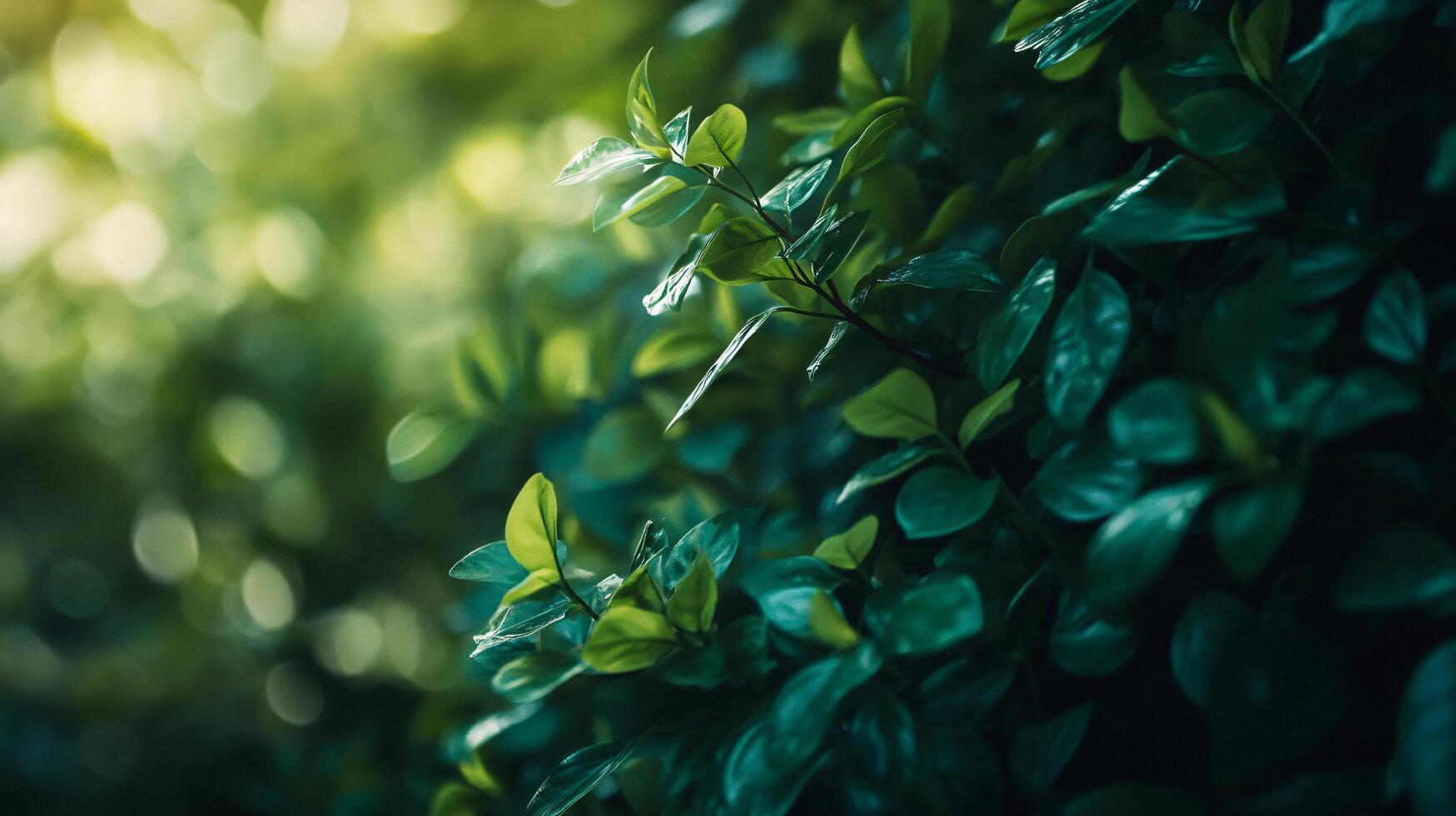 A lush green bush with leaves that are wet photo
