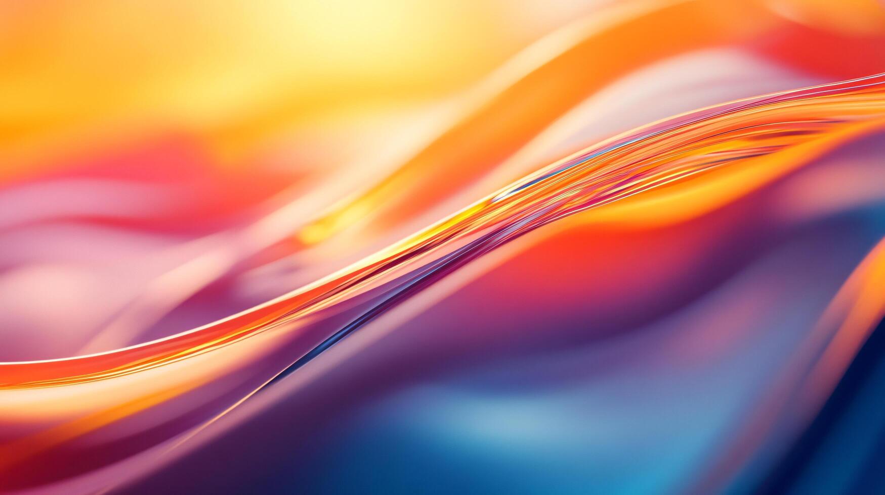A colorful, abstract painting with a wave-like pattern photo