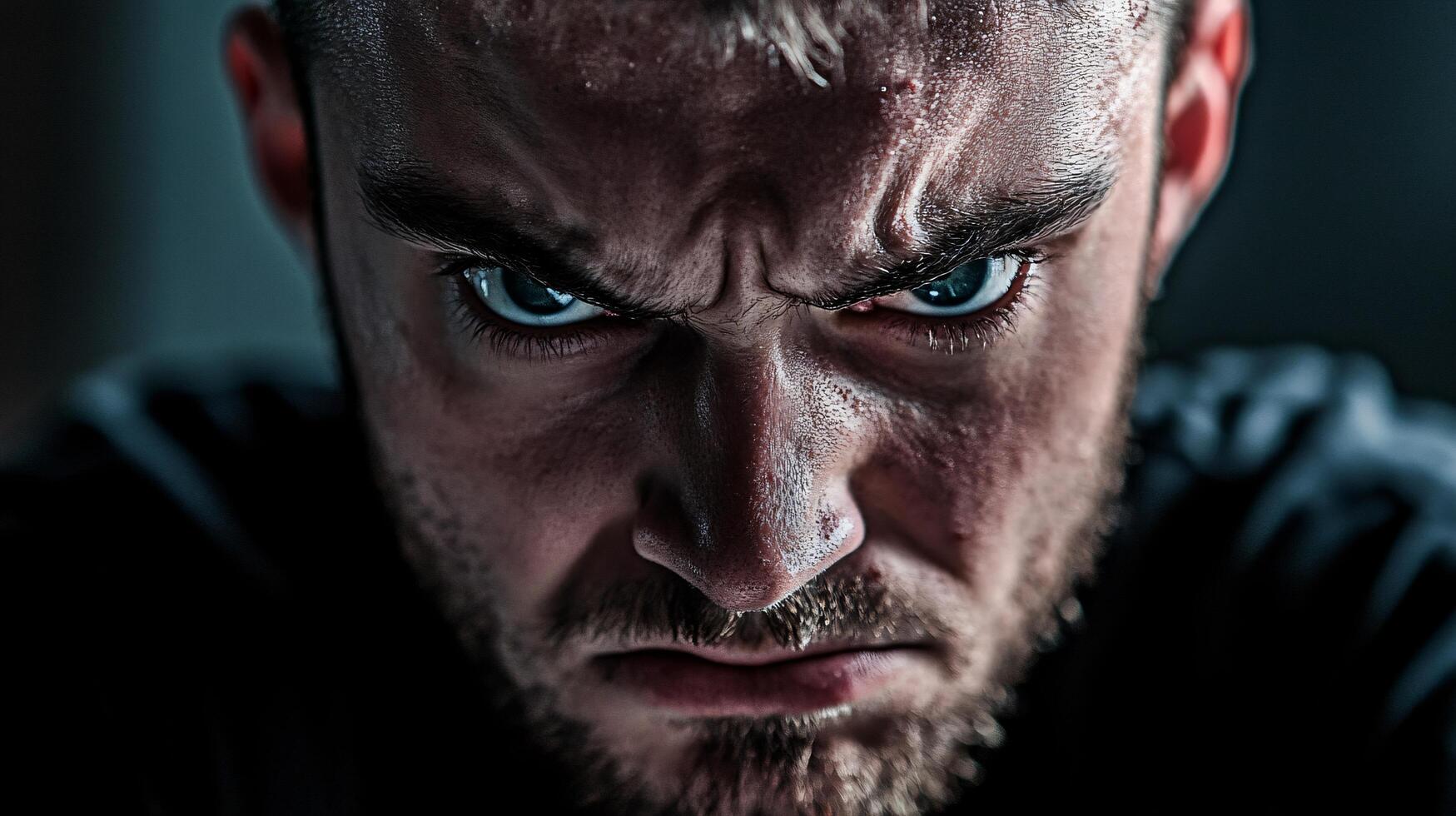 A man with a beard and a serious expression photo