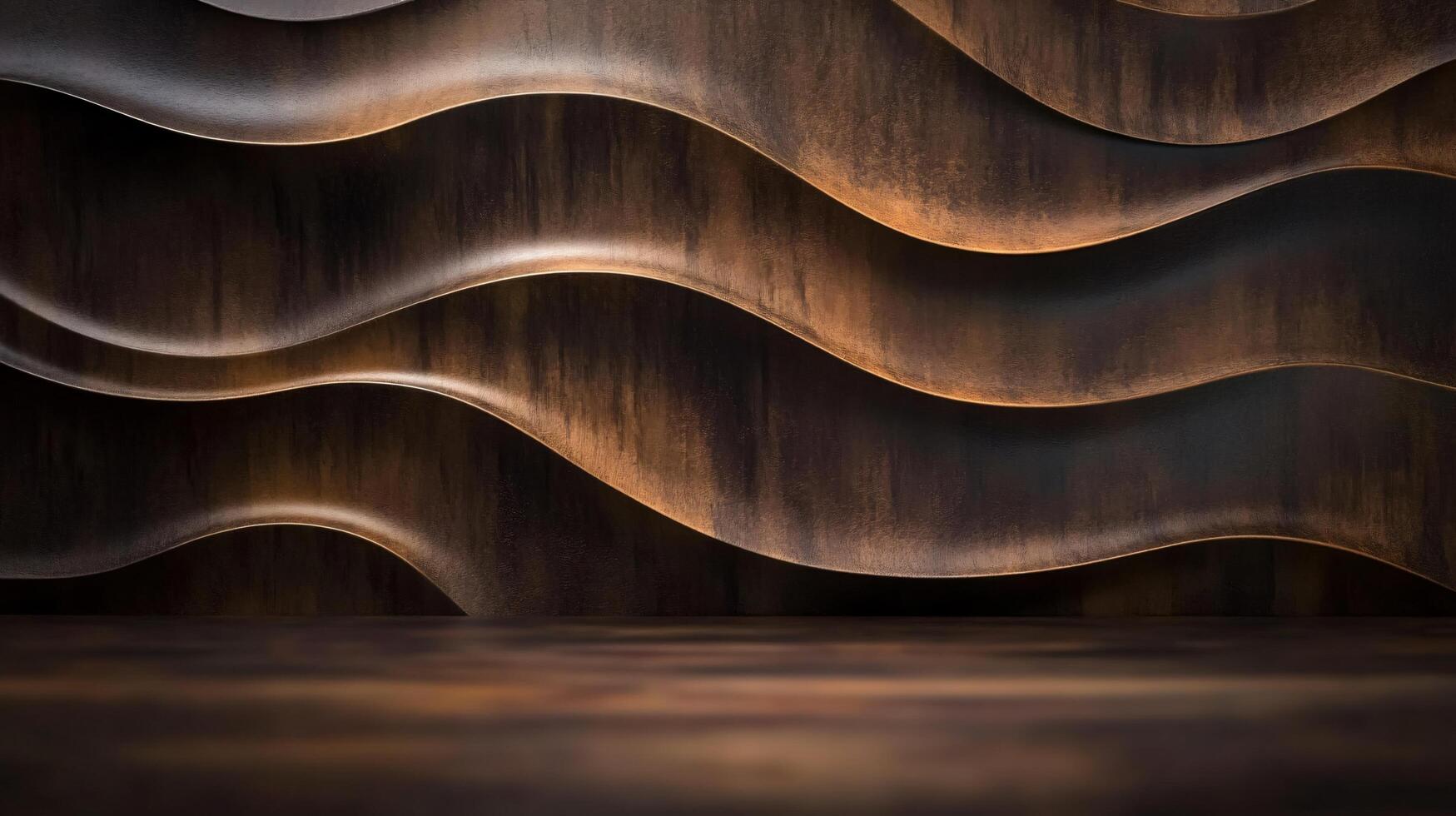 A wall with a brown wave pattern photo