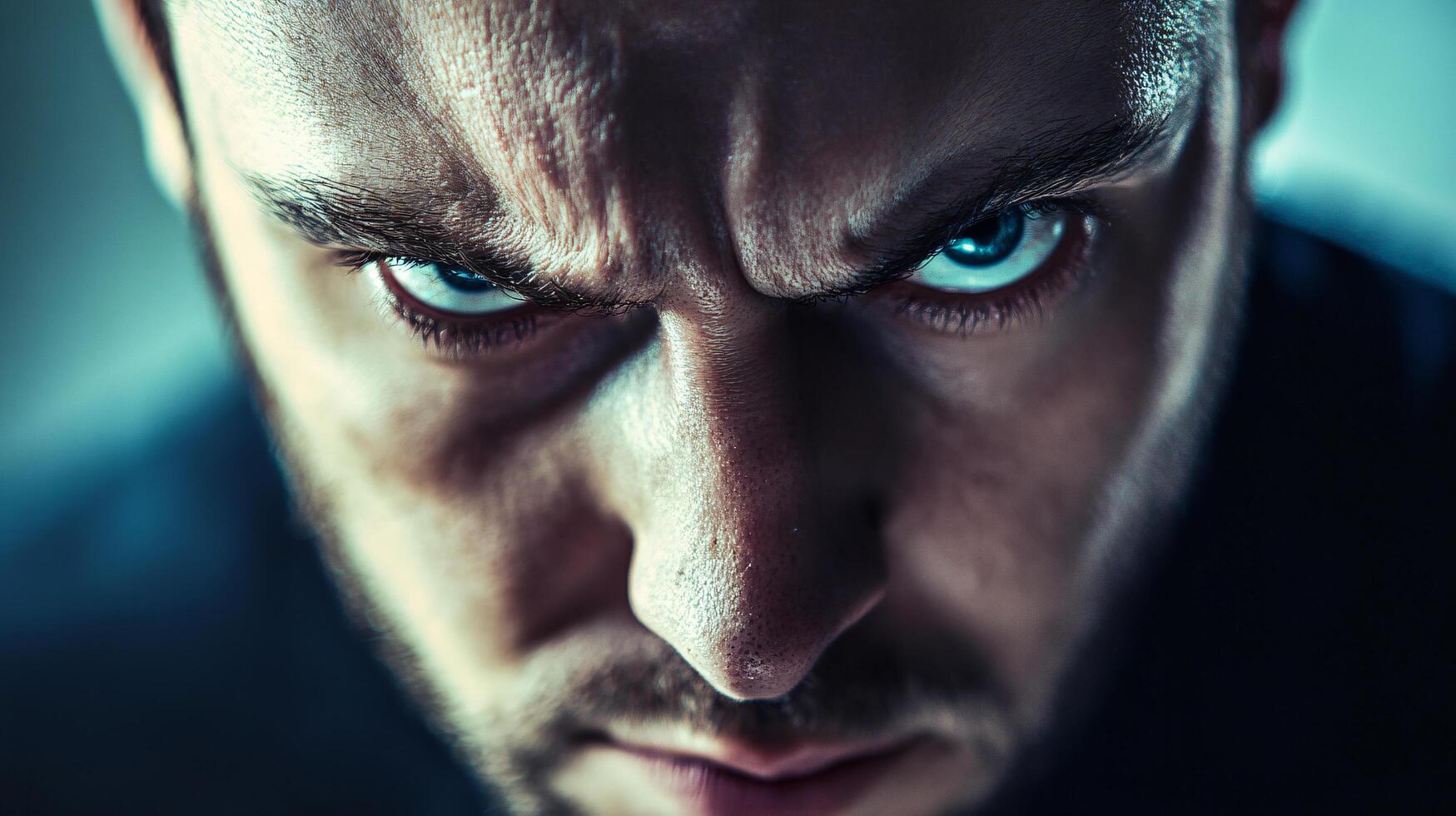 A man with a serious expression on his face photo