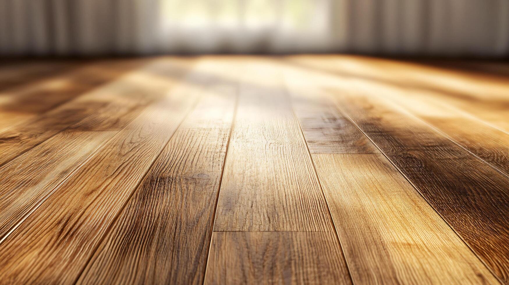 A wooden floor with a window in the background photo