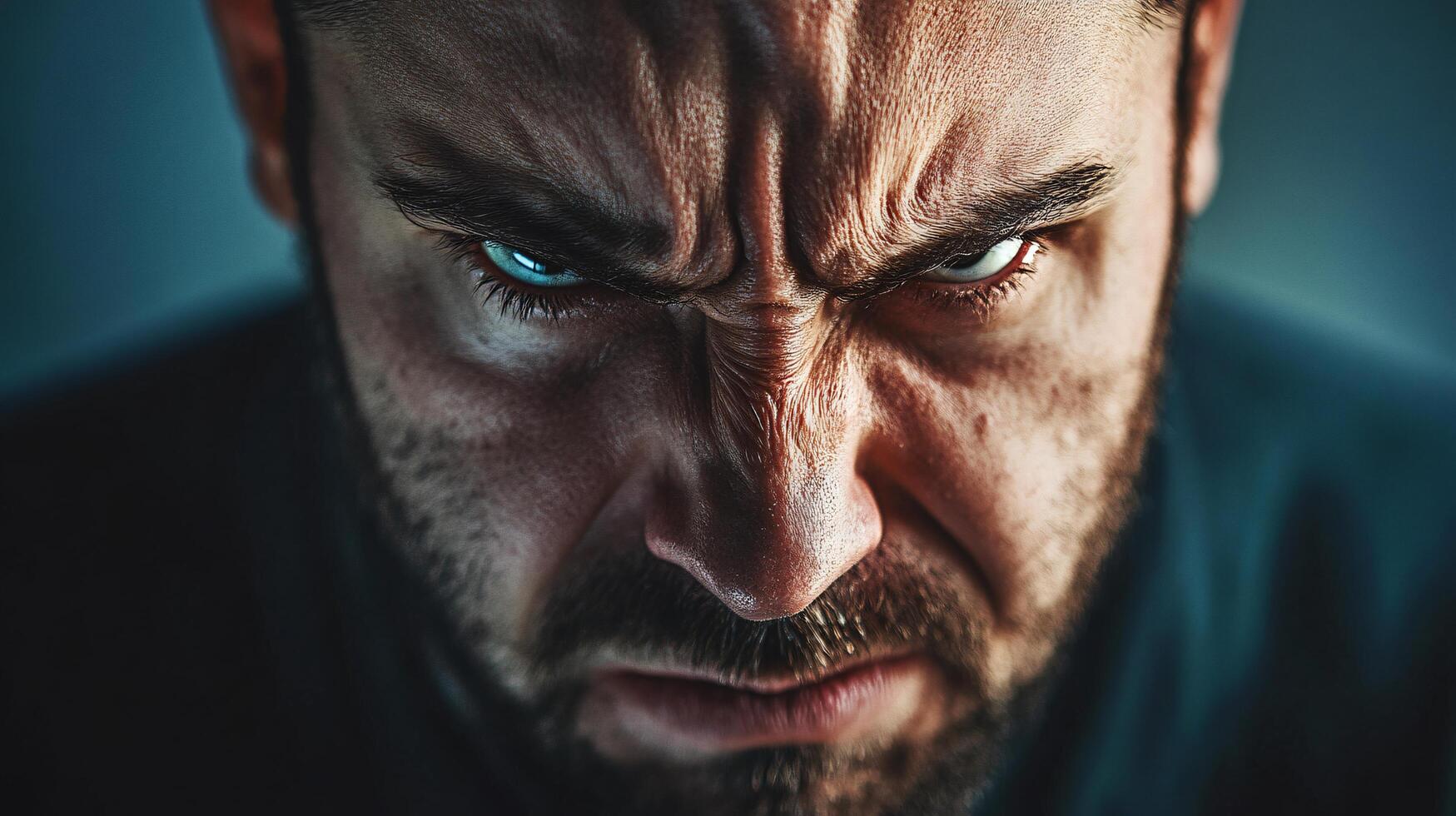 A man with a very angry expression on his face photo