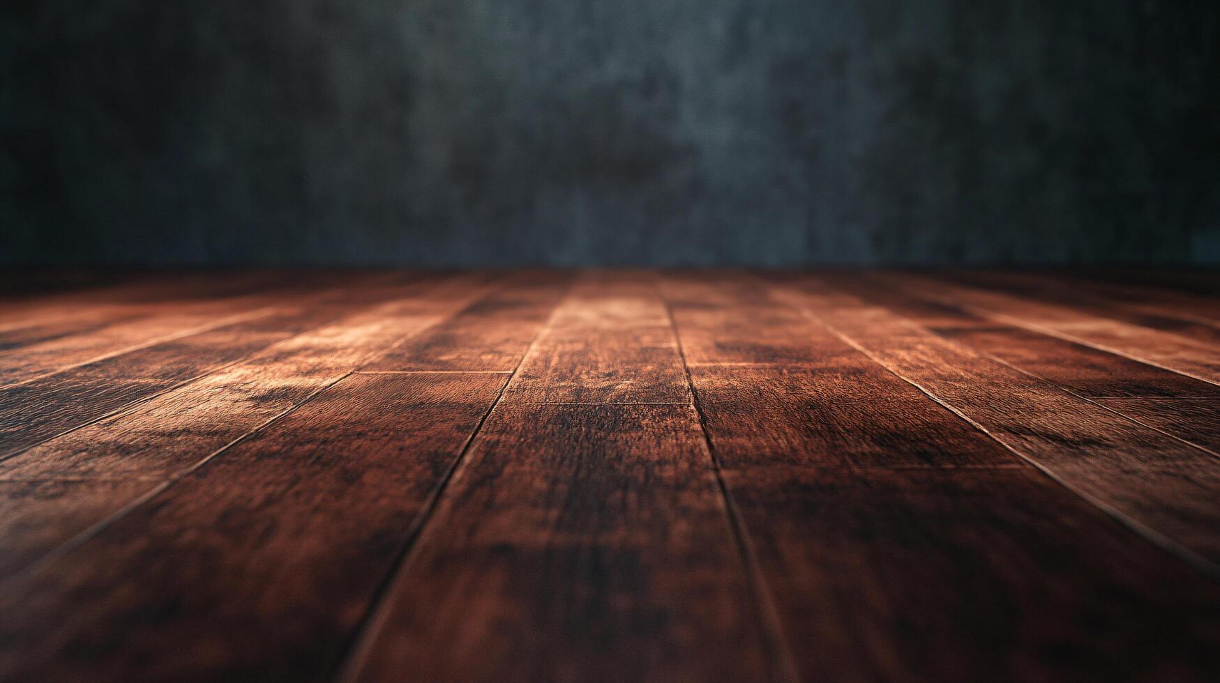 A wooden floor with a dark brown color photo