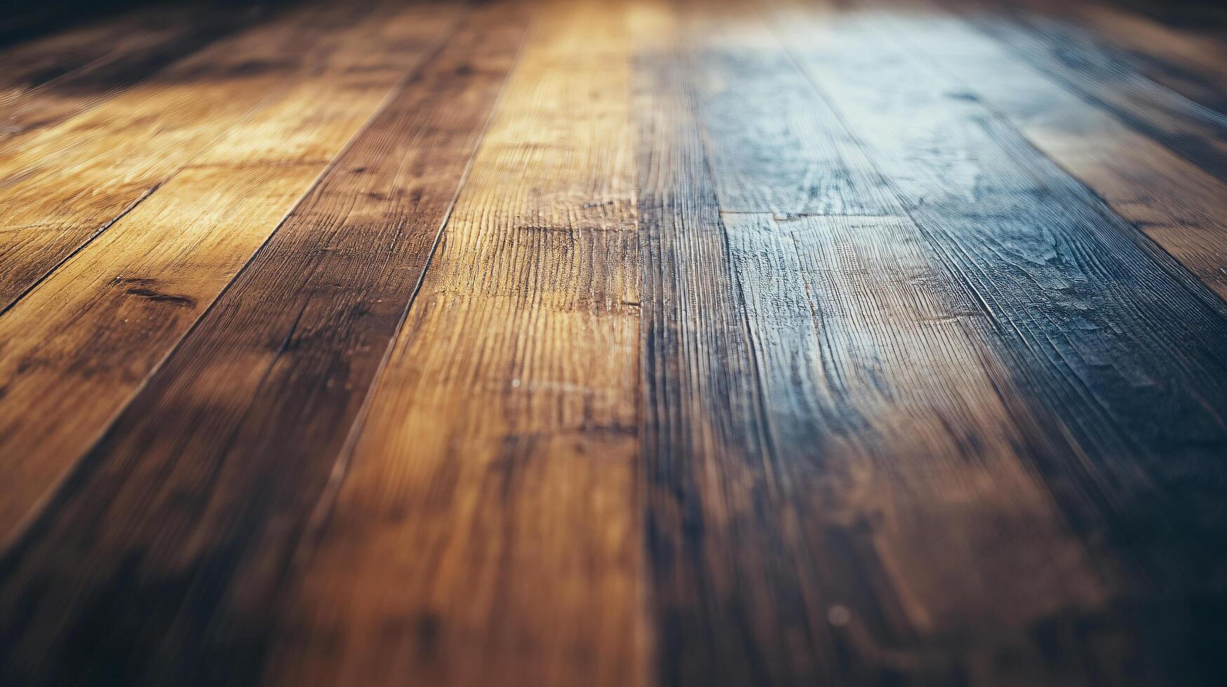A wooden floor with a light brown and dark brown color photo