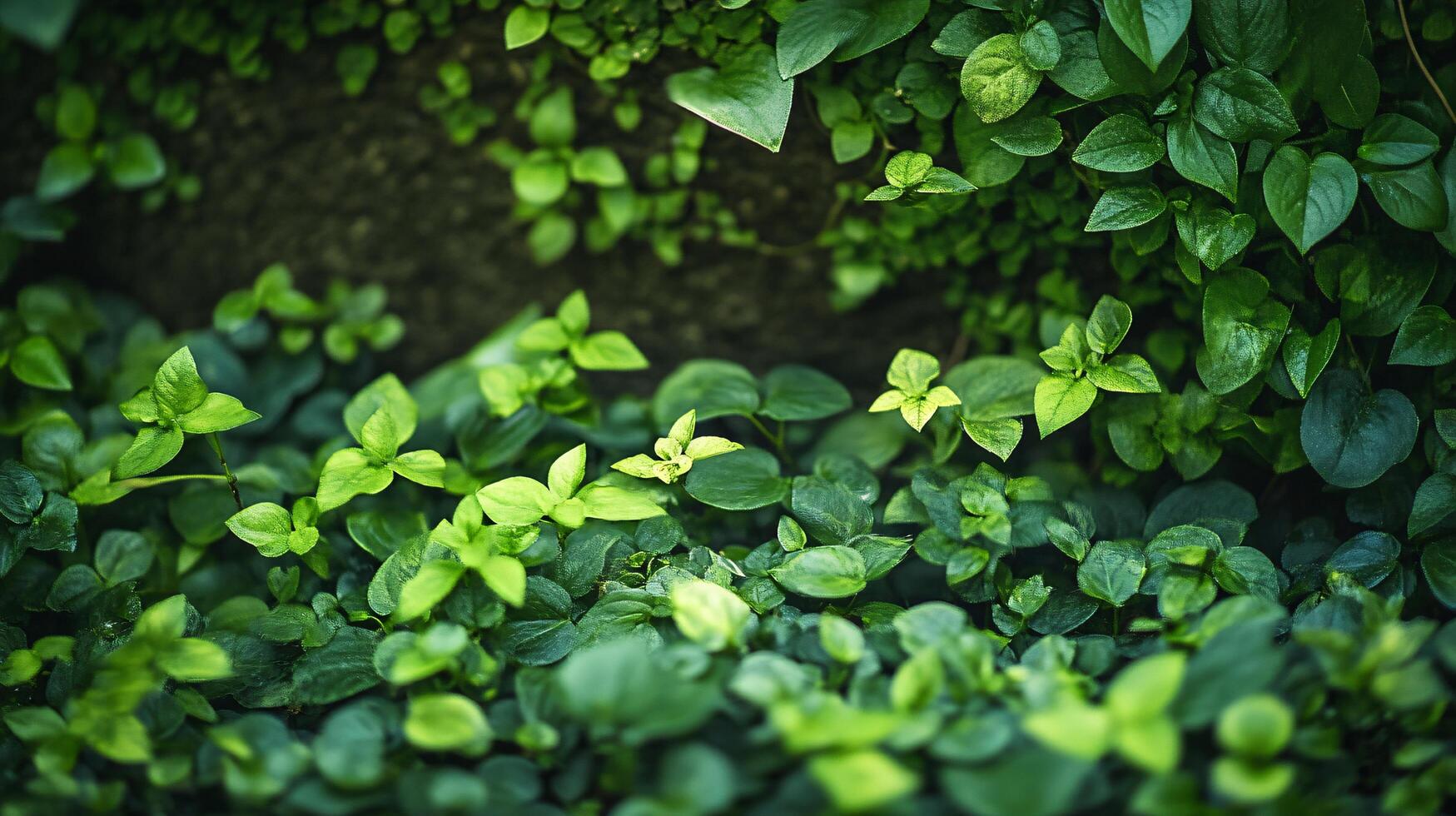 A lush green plant with leaves that are wet photo