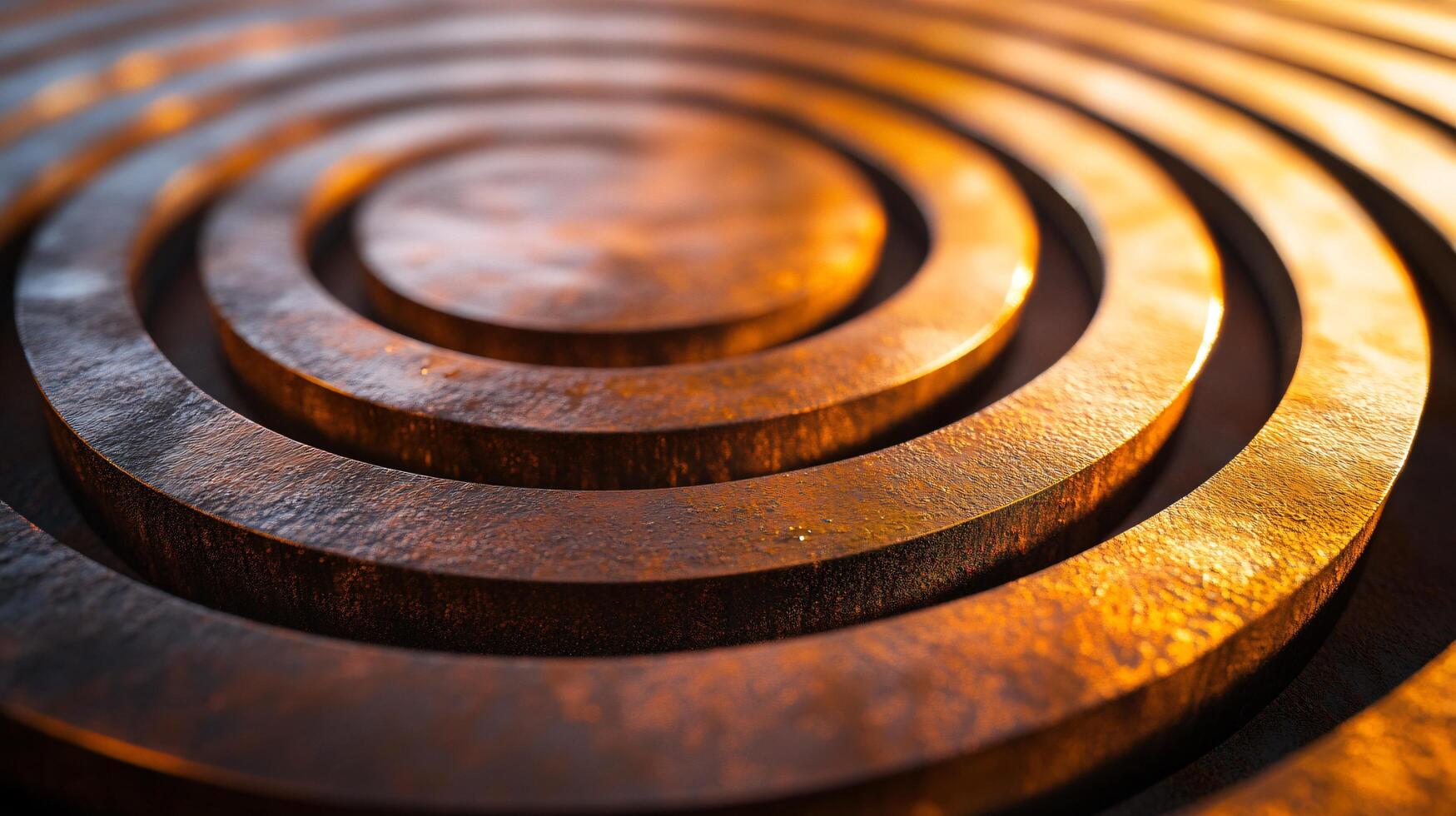 A close up of a circle with a lot of texture and a warm, orange tone photo