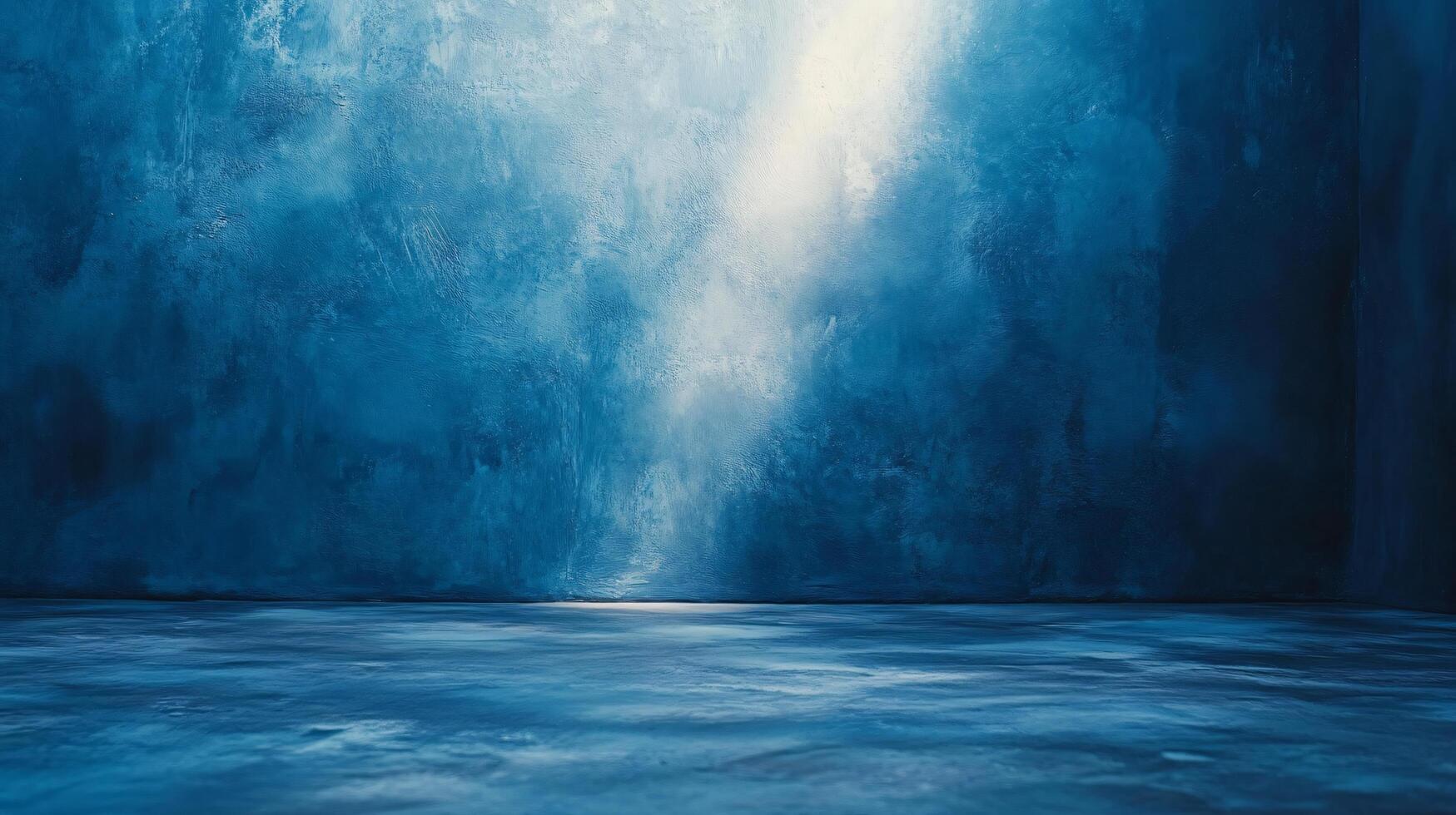 A blue wall with a white line in the middle photo