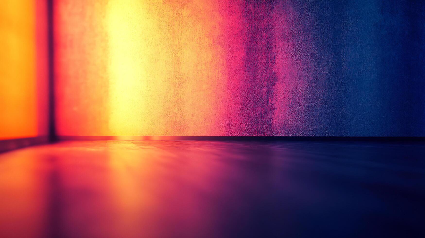 A colorful wall with a blue stripe and a yellow stripe photo