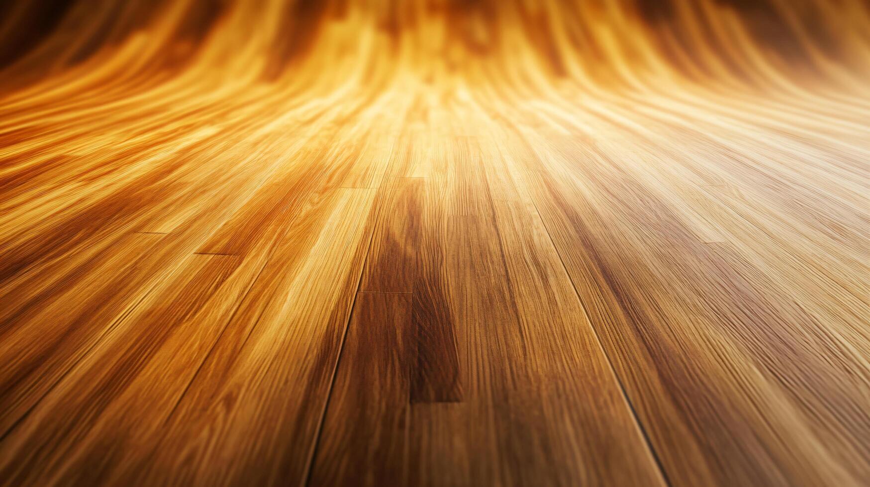 A wooden floor with a warm, golden hue photo