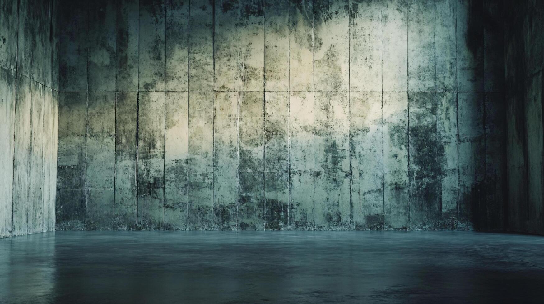 A large, empty room with a concrete wall photo