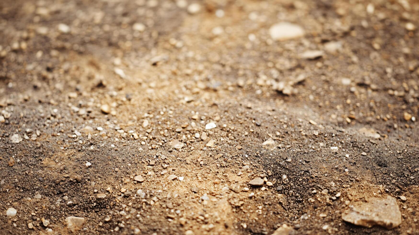 A close up of a sandy area with rocks scattered throughout photo
