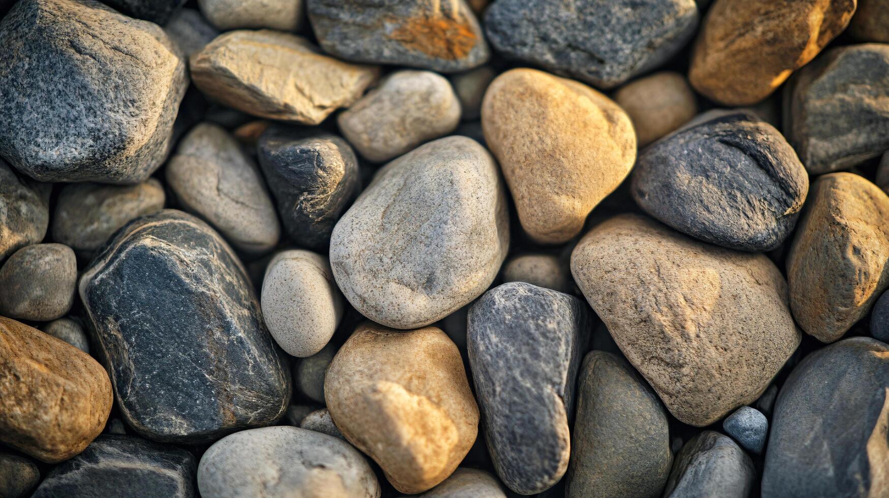 A pile of rocks with a mix of brown and gray colors photo