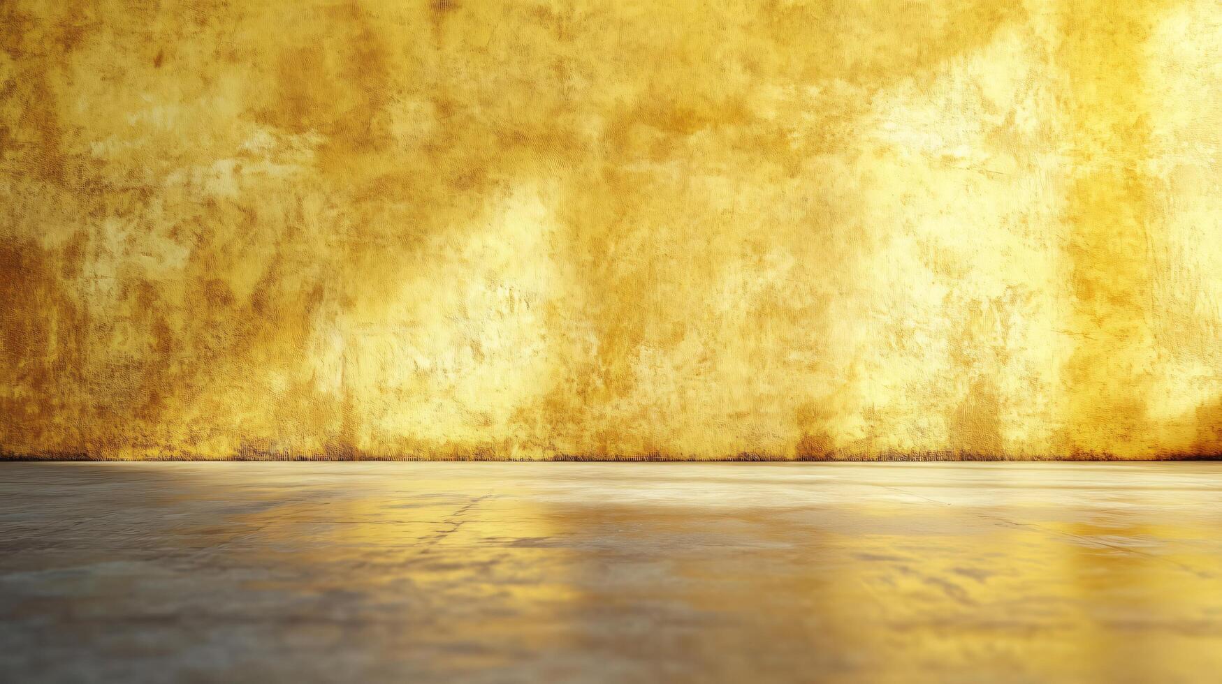 A wall with a gold color and a white shadow on it photo