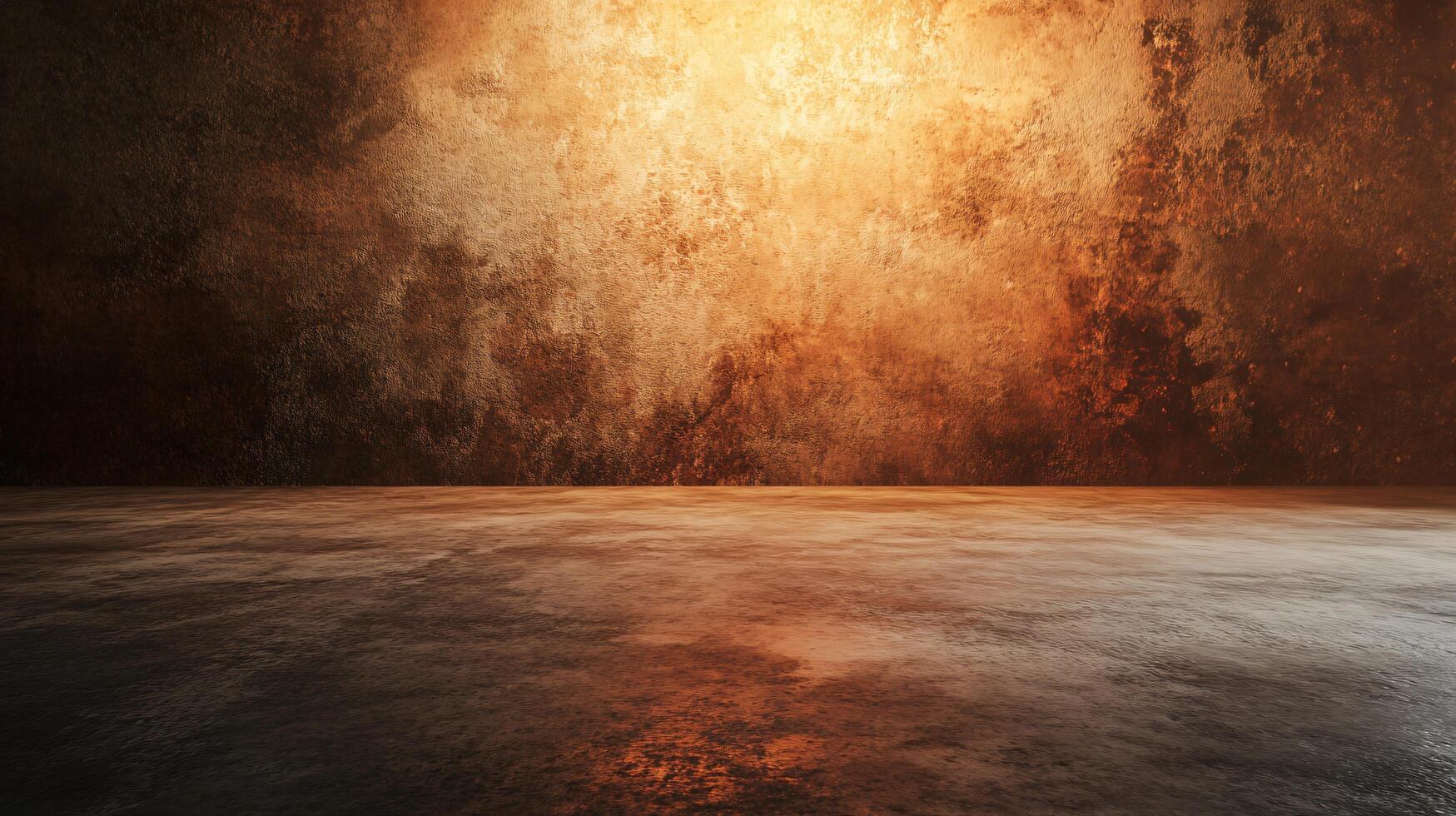 A large, empty room with a wall that is covered in a rough, textured surface photo