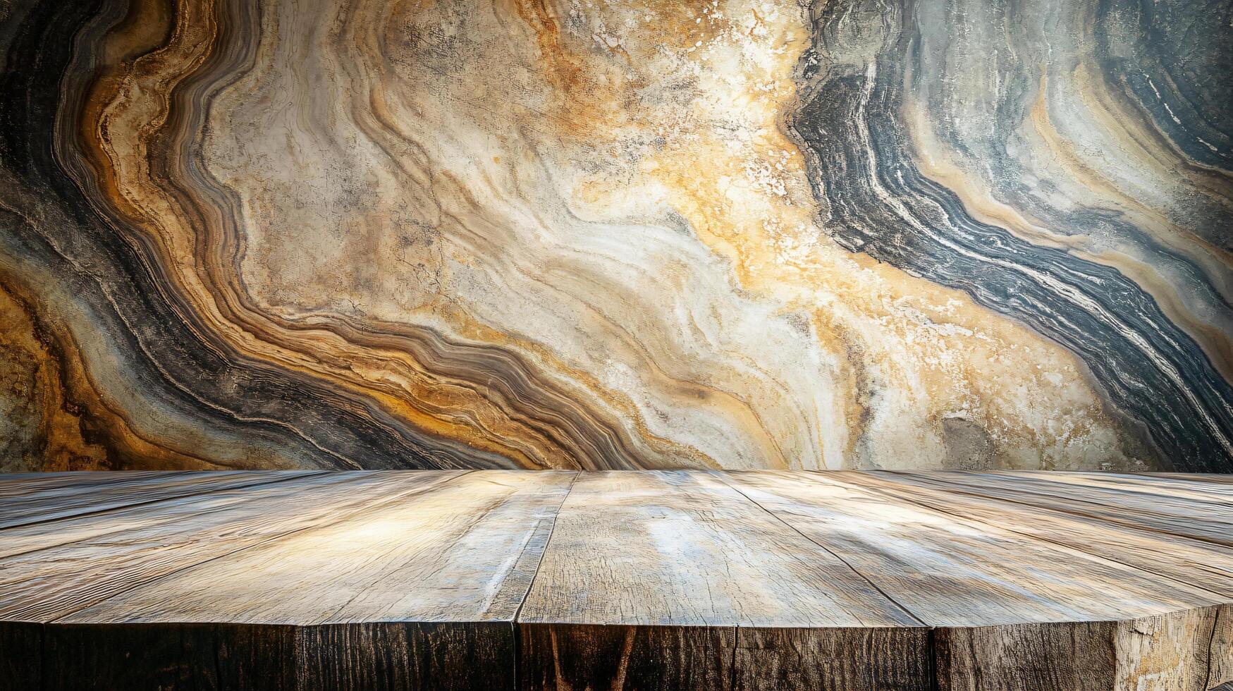 A large wall with a brown and tan pattern photo