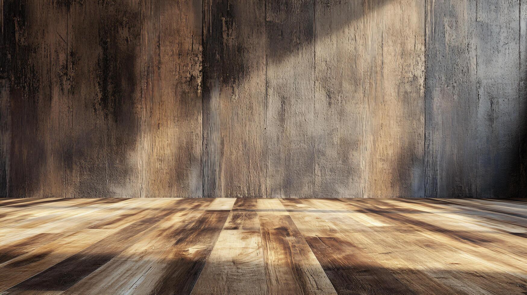 A wooden wall with a large empty space in the middle photo