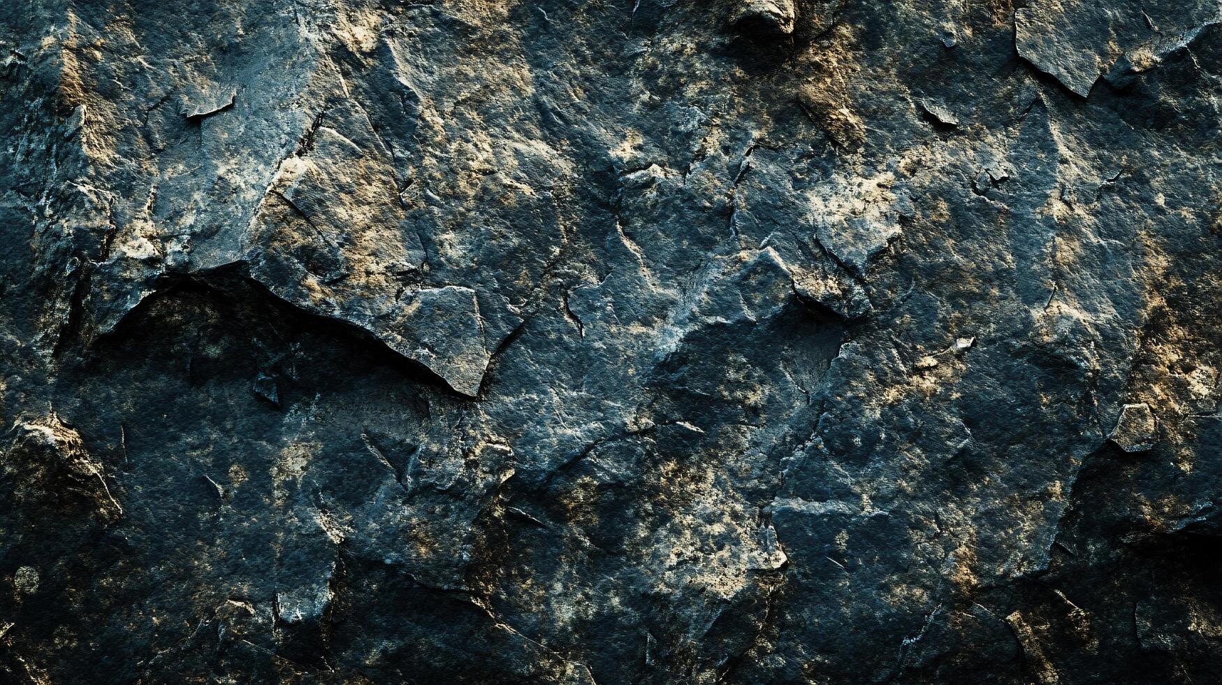A rocky surface with a blue and gold color scheme photo