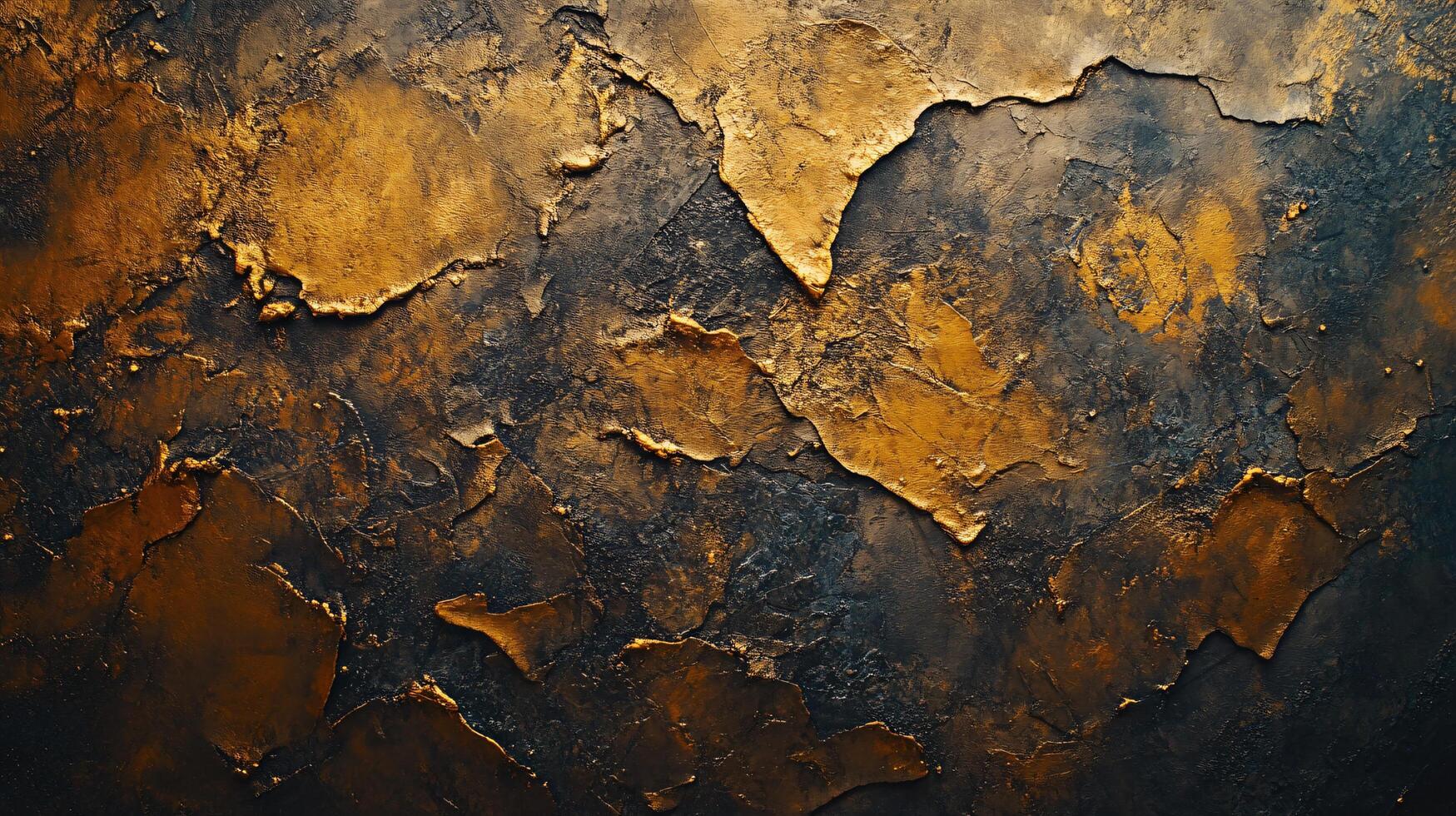 A wall with a textured surface and a gold and black color scheme photo