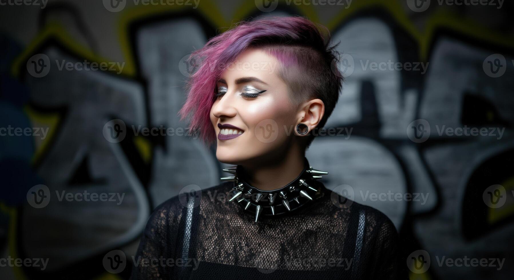 Edgy urban fashion with punk aesthetic for youthful expression and alternative style photo
