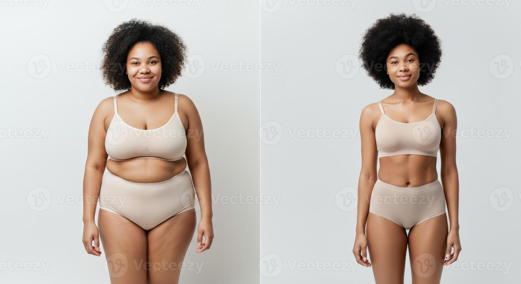 Celebrating body positivity and diversity with african american women in neutral activewear photo