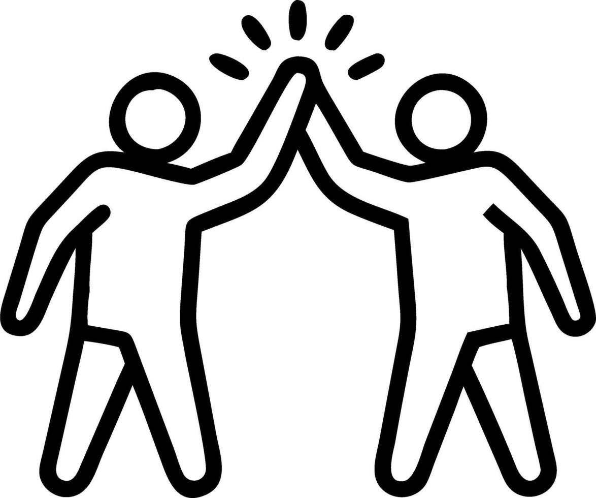 Team Celebrating Success in Office with High Five and Smiles vector