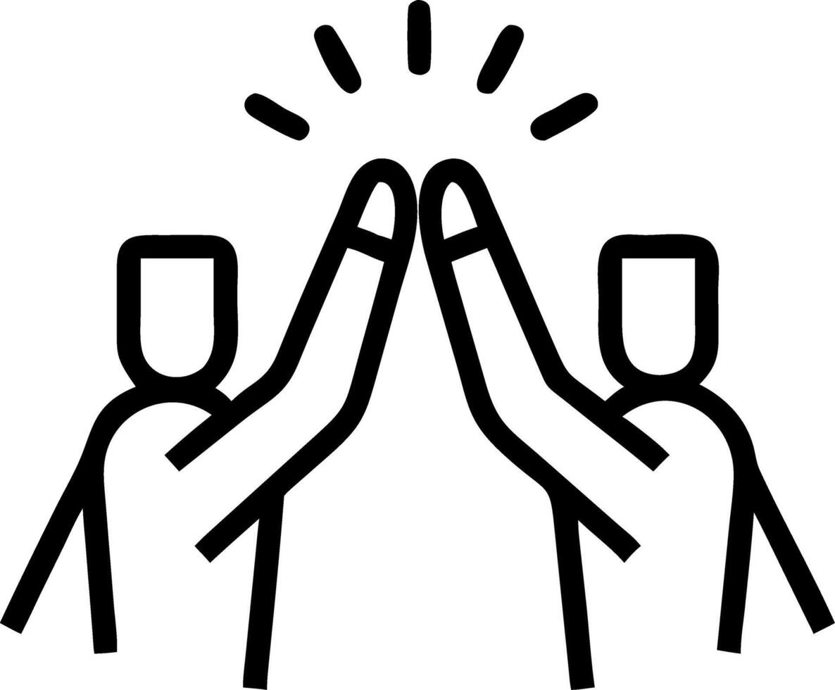 Team High Five After Successful Presentation vector