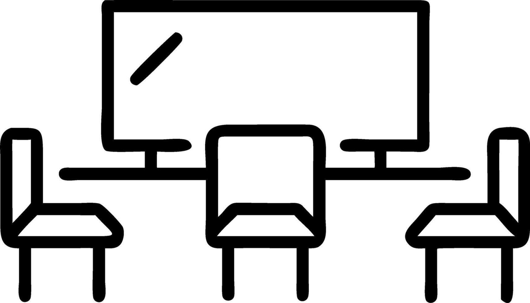 Plain Office Meeting Space with Digital Screens and Chairs vector