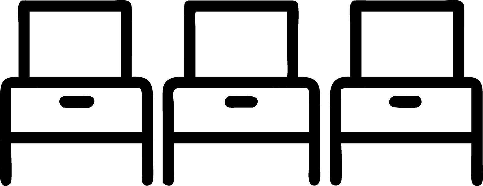 Plain Office Cubicles with Computers and Desks vector