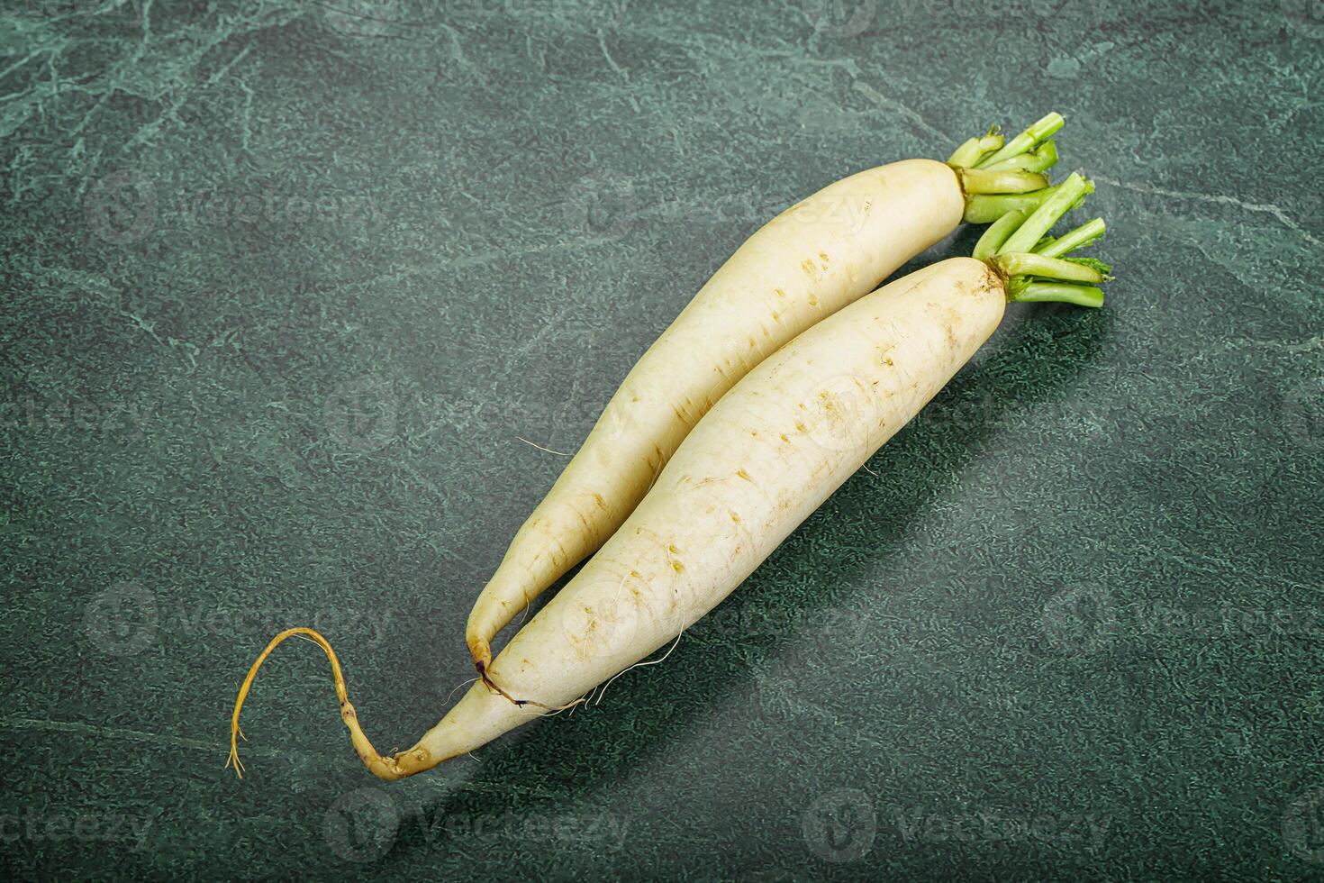 Raw ripe organic Daikon root photo