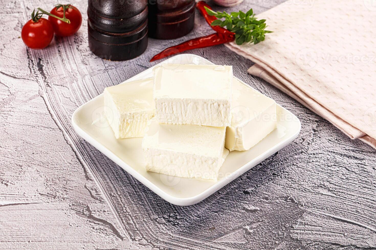 Greek traditional cuisine - Feta cheese photo
