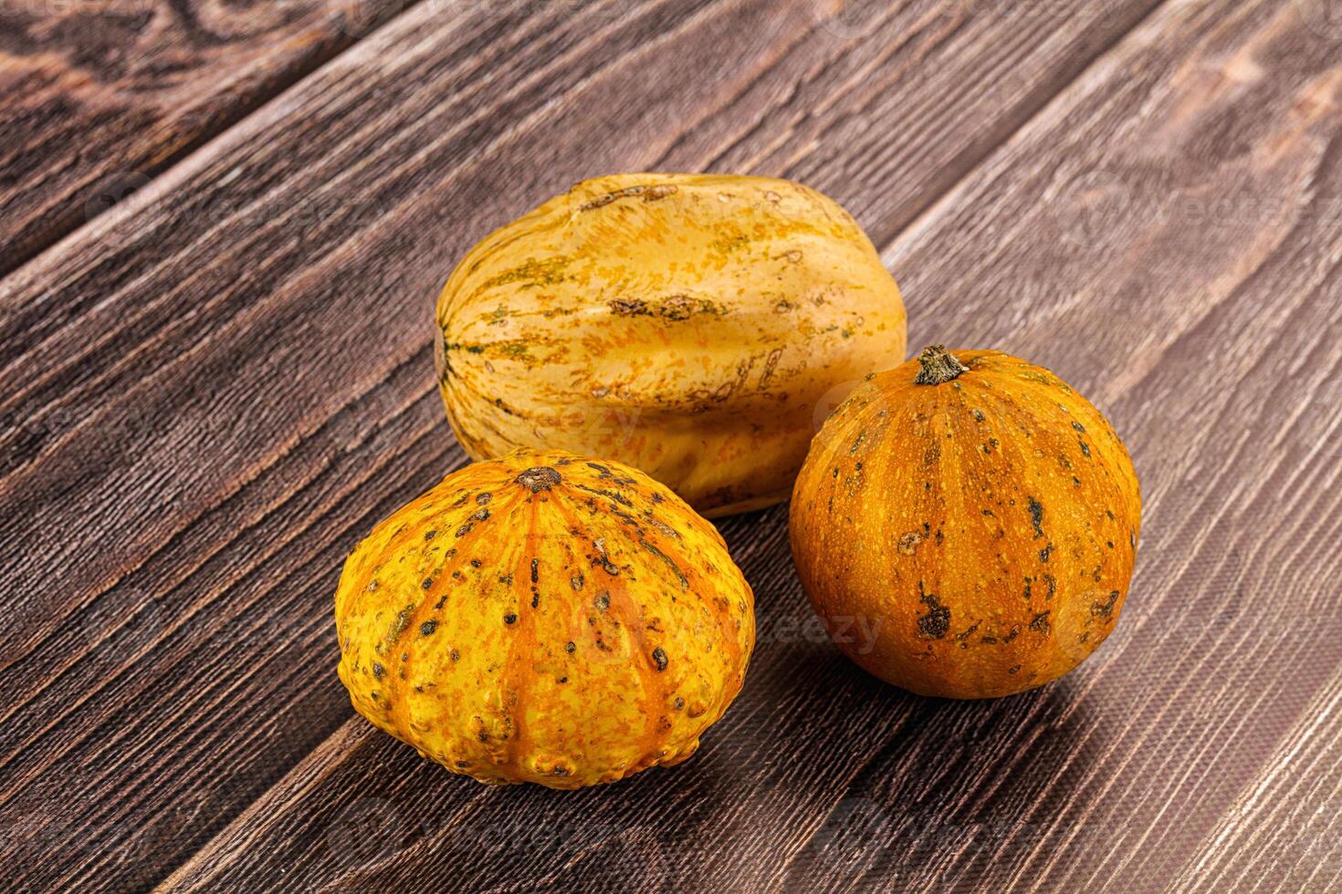 Decorative yelow pampkin seasonal vegetables photo