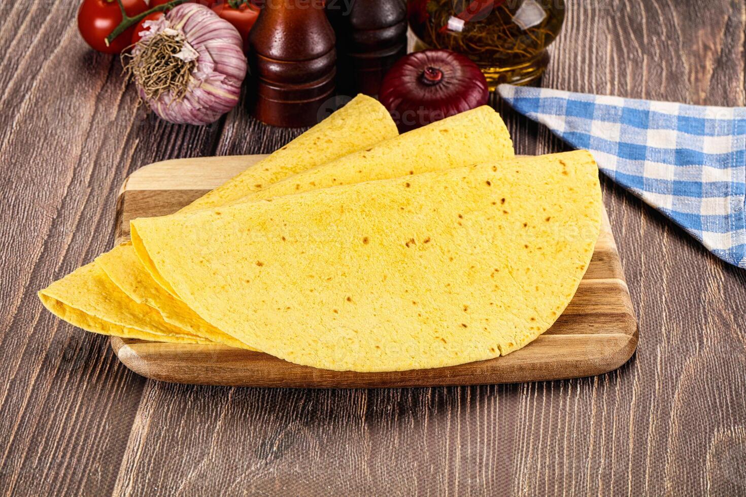Mexican tortilla for burrito wrap photo