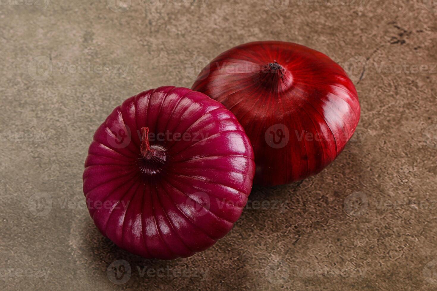 Purple raw onion for cooking photo