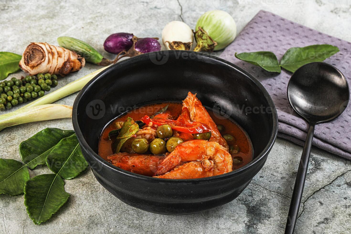 Thai Panang curry witn prawn photo