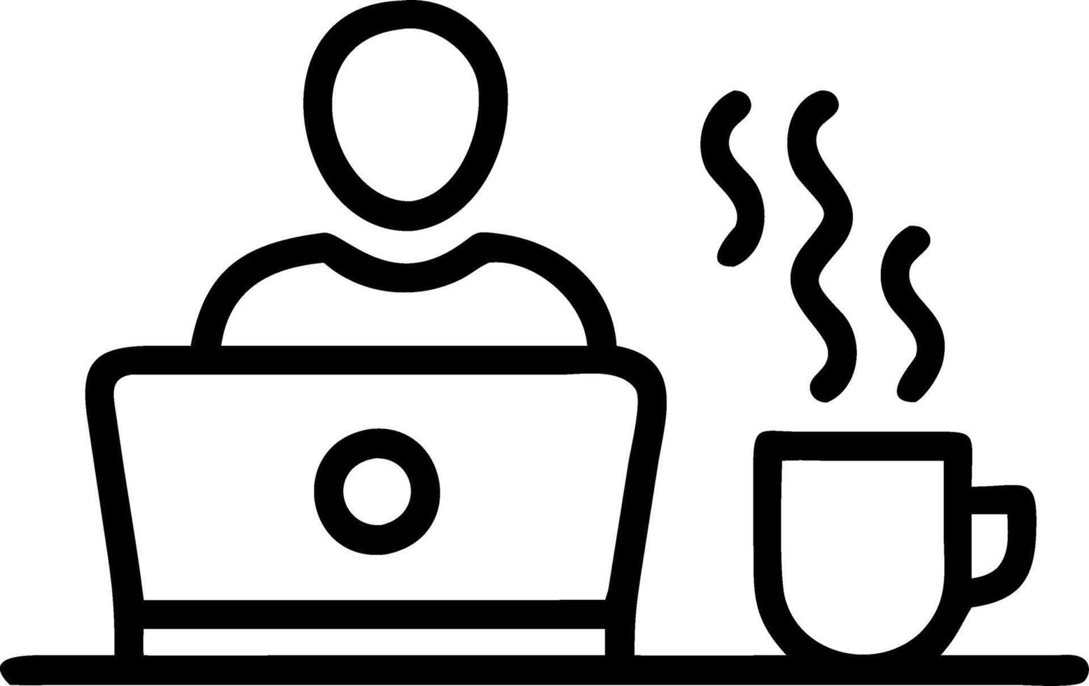 Relaxed remote work setup with bokeh digital art background vector