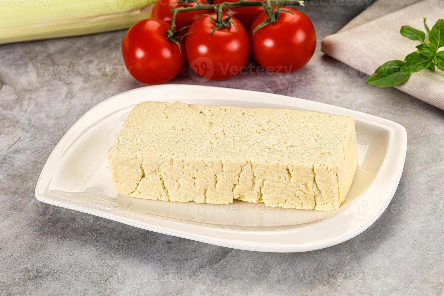 Soya vegan tofu cheese brick photo