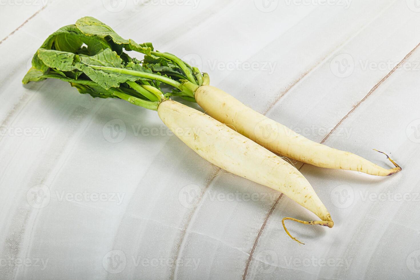 Raw ripe organic Daikon root photo